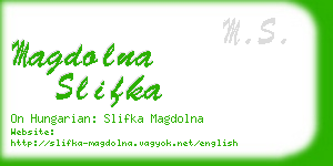 magdolna slifka business card